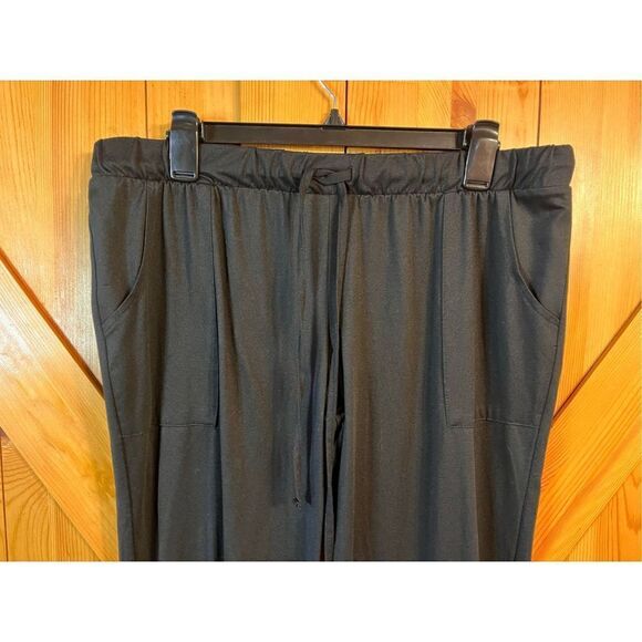 Lucky Brand Lounge Pants Women's Large Black Elastic Waist Drawstrings Front Pck - Picture 2 of 4